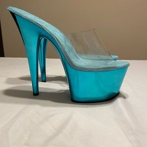 COPY - Pleaser Clear and Mirror Platform Sandel Heel